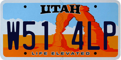 UT license plate W514LP