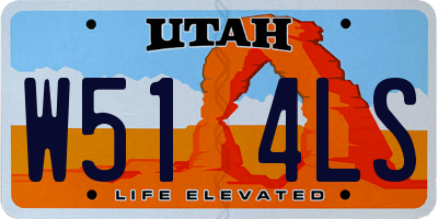UT license plate W514LS