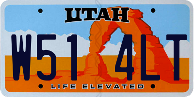 UT license plate W514LT
