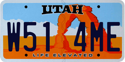 UT license plate W514ME
