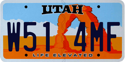 UT license plate W514MF