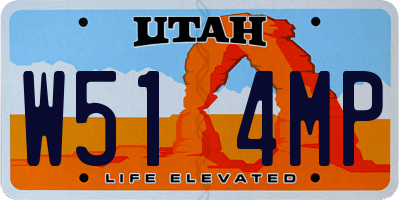 UT license plate W514MP