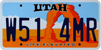 UT license plate W514MR