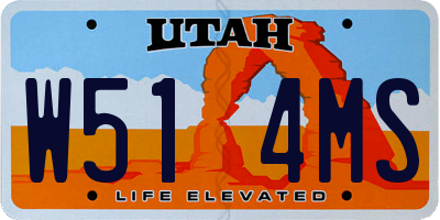 UT license plate W514MS