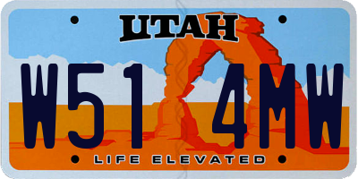 UT license plate W514MW