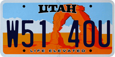 UT license plate W514OU