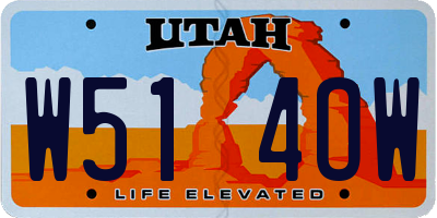 UT license plate W514OW