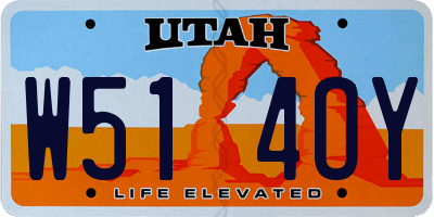 UT license plate W514OY