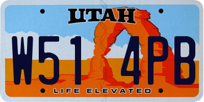 UT license plate W514PB