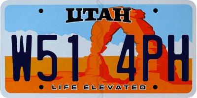 UT license plate W514PH