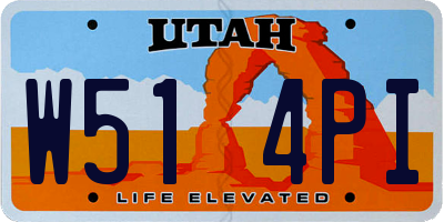 UT license plate W514PI