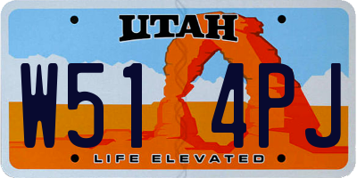 UT license plate W514PJ
