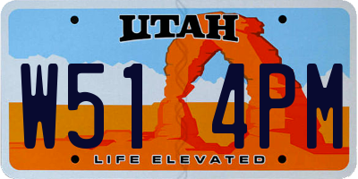 UT license plate W514PM