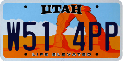 UT license plate W514PP