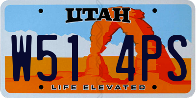 UT license plate W514PS