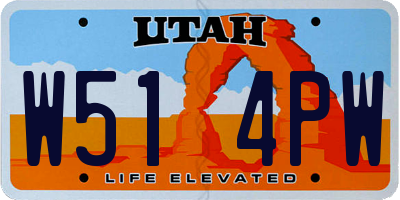 UT license plate W514PW