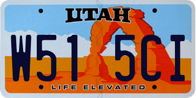 UT license plate W515CI