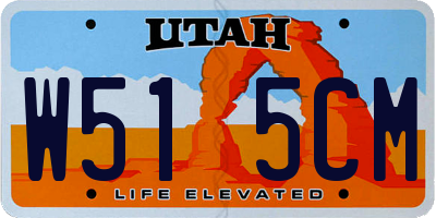 UT license plate W515CM