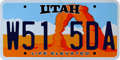 UT license plate W515DA