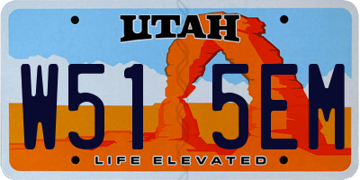UT license plate W515EM
