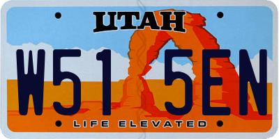 UT license plate W515EN