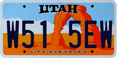 UT license plate W515EW