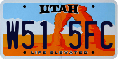 UT license plate W515FC
