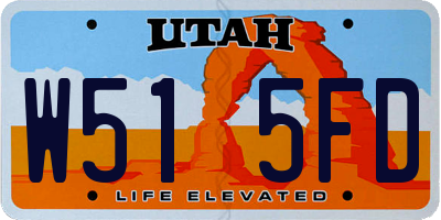 UT license plate W515FD