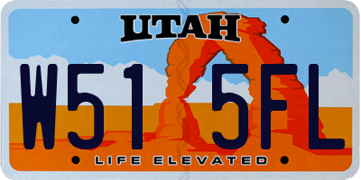 UT license plate W515FL