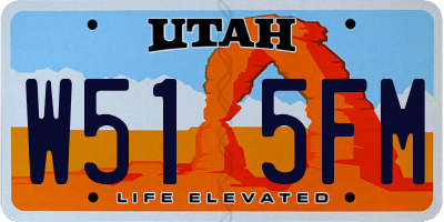 UT license plate W515FM