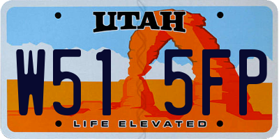 UT license plate W515FP