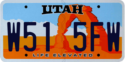 UT license plate W515FW