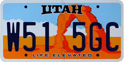 UT license plate W515GC