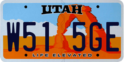 UT license plate W515GE