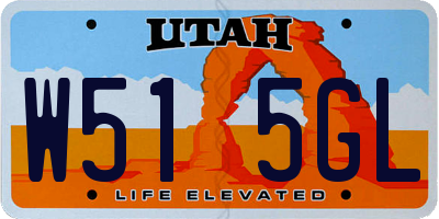 UT license plate W515GL