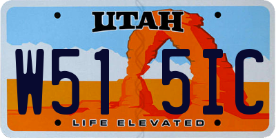 UT license plate W515IC