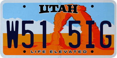 UT license plate W515IG