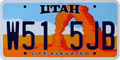 UT license plate W515JB
