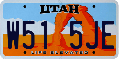 UT license plate W515JE