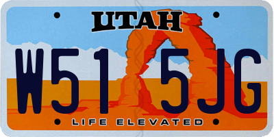 UT license plate W515JG