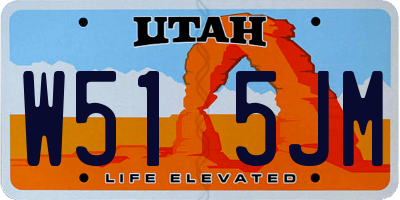 UT license plate W515JM