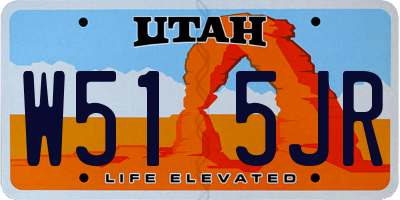 UT license plate W515JR