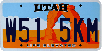 UT license plate W515KM