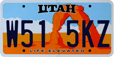 UT license plate W515KZ