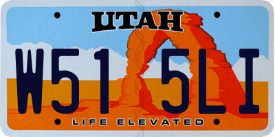 UT license plate W515LI