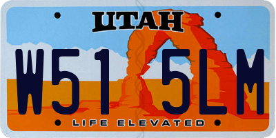 UT license plate W515LM