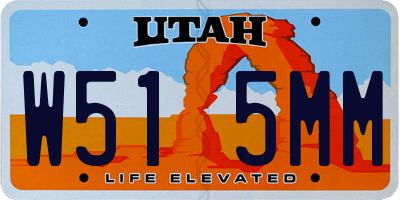 UT license plate W515MM