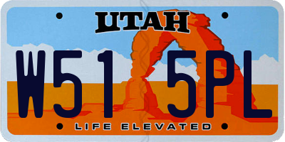 UT license plate W515PL