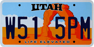 UT license plate W515PM