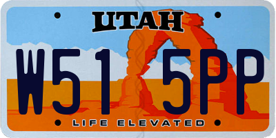 UT license plate W515PP